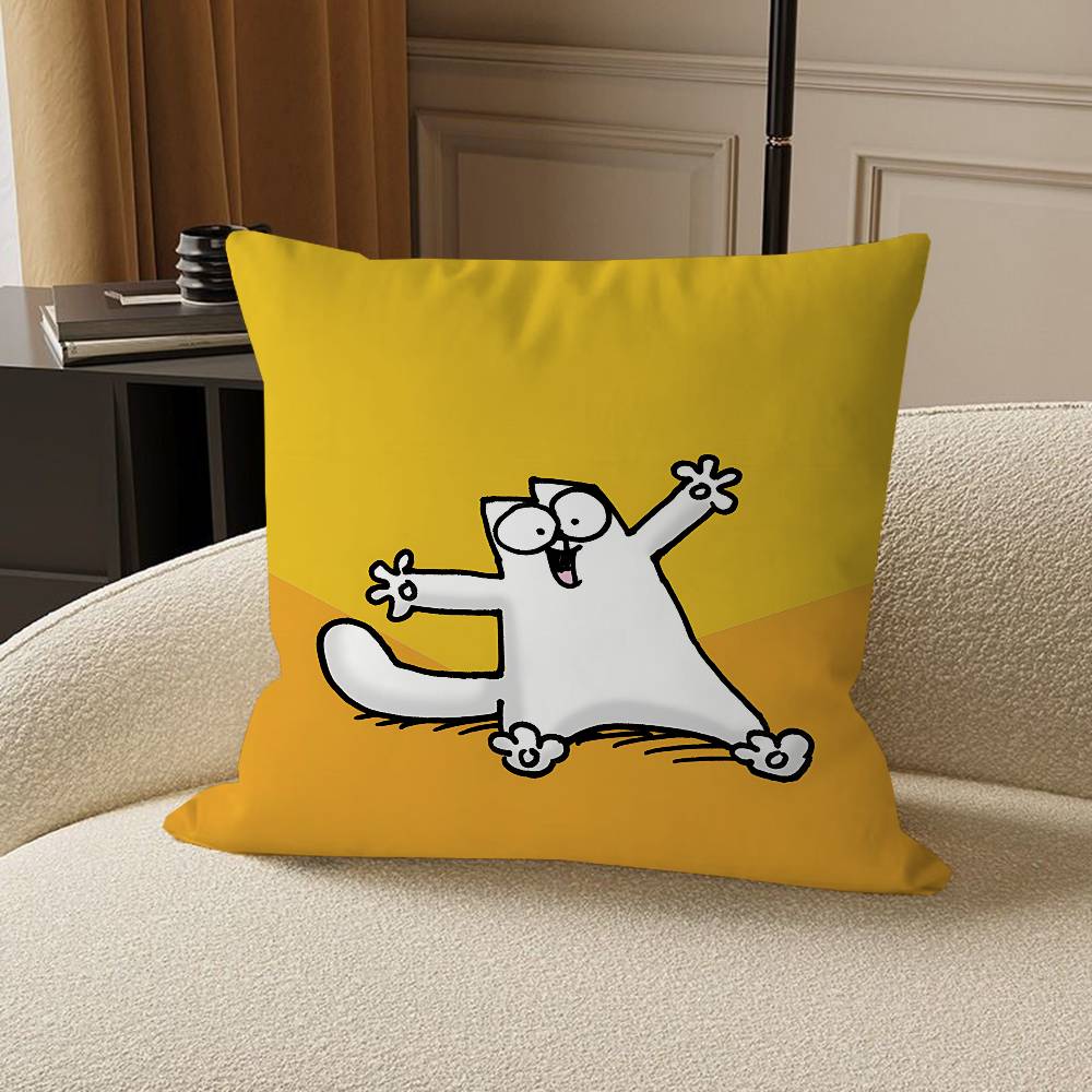 Kreskówkowy-SIMONS CATS poszewka na poduszkę pokrowiec na poduszkę na sofę dekoracja domu pokoju prezent dla dzieci