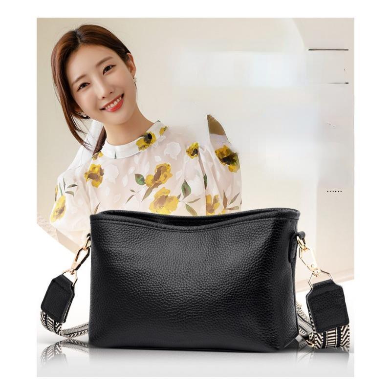 Fashion Solid Color Cow Women Shoulder Crossbody Bag Luxury Ladies Phone Bag And Purses Handbag Women's Bag