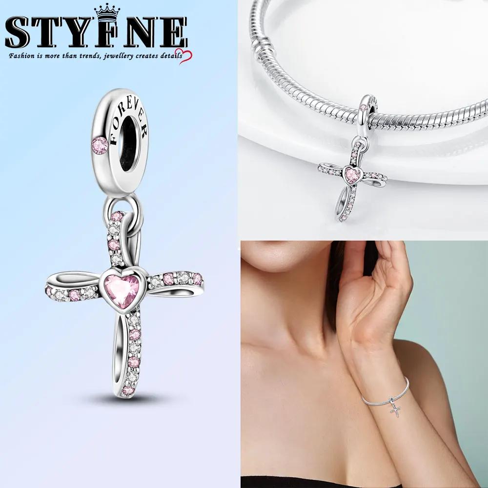 Classic Copper Holy Angel Cross Charms Beads Pendants For Women Fit Original Bracelets Diy Jewelry Gift