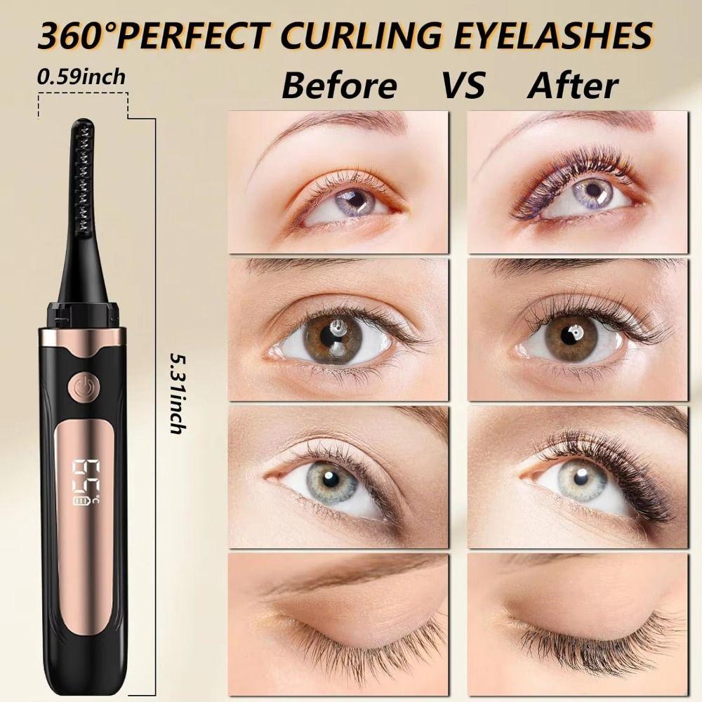 Long Lasting Portable Eyelash Curling Device 4 Modes Temperature Quick Heating Eyelash Clip  Home