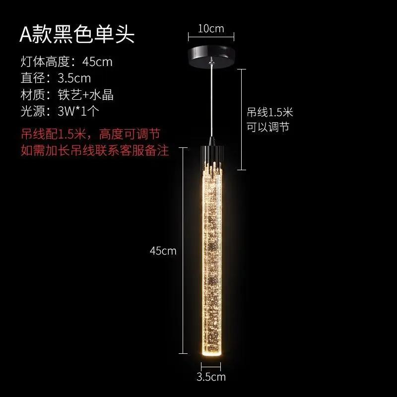 

Сучасний кришталевий підвісний світильник для спальні Підвісні світильники Освітлення на стелі Прикроватний вхід у ванну Світильник Світлодіодна лампа Warm White