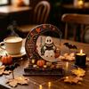Halloween Moon Ghost Skull Swing Doll Reading Book Wooden Display Piece Bookcase Shelf Atmosphere Decoration