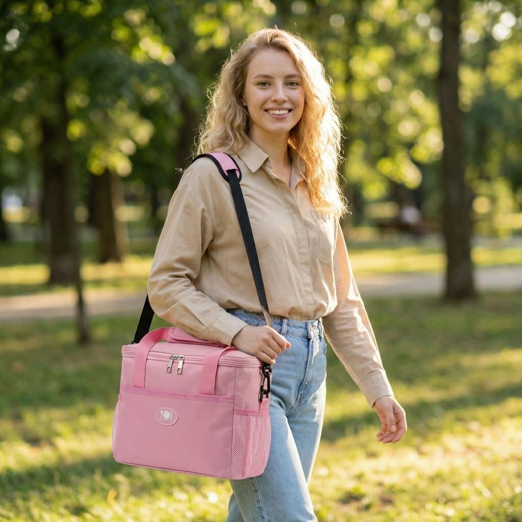 Bolsa Térmica para Almoço, Bolsa para Almoço Portátil de Grande Capacidade, Bolsa para Almoço com Múltiplos Bolsos
