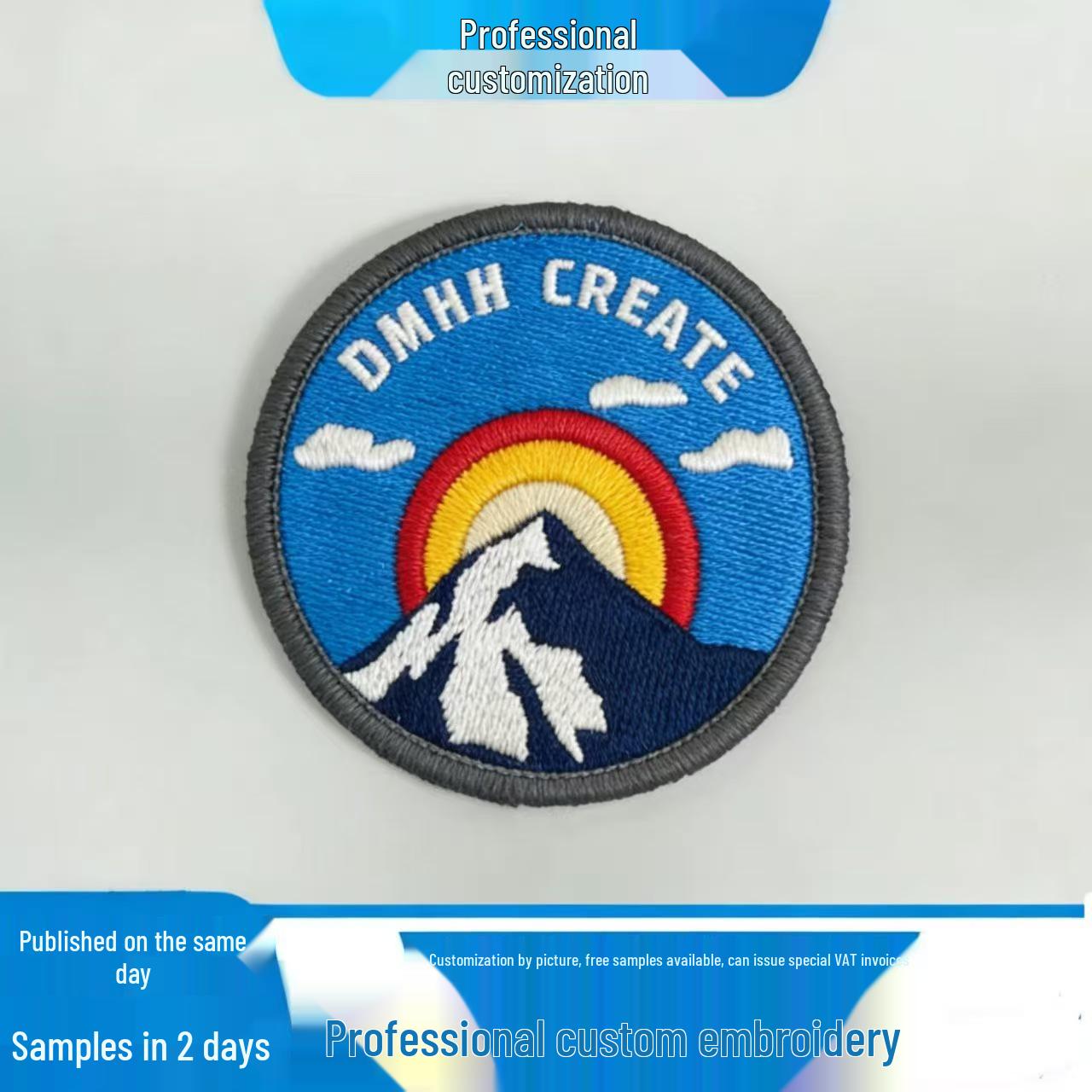 

Snow Mountain Rainbow Embroidered Hook & Loop Patch for Backpack and Clothing