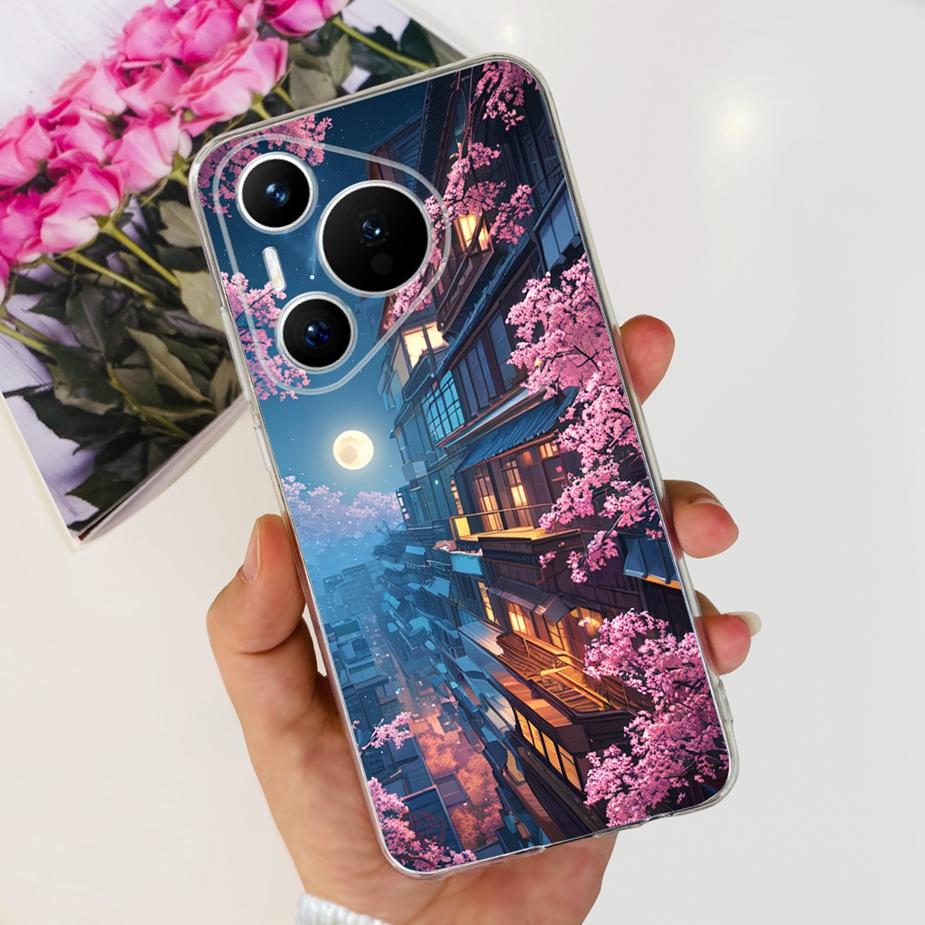 Für Huawei Pura 70 Hülle Niedliche Cartoon Bemalte Abdeckung Klare Silikon Handyhülle Für Huawei Pura 70 Pro Plus Pura70 Pro + Weiche Hülle