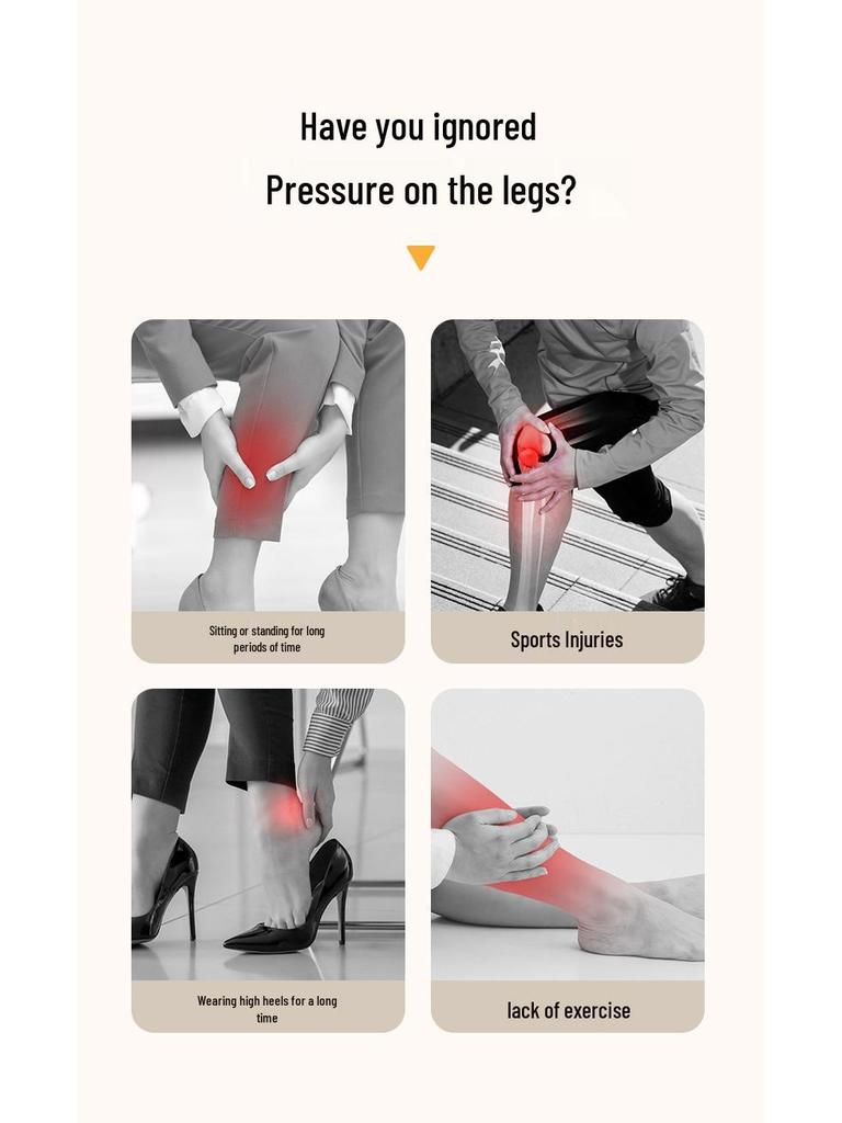 Calf Air Pressure Leg Massager with Heat Therapy and Multi-Functional Air Wave Technology