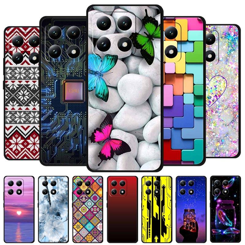 For Xiaomi 15T 5G Case Colorful Flowers Soft Silicone TPU Back Case For Xiaomi 15T Pro 5G Capa Boho Colorida Anti-Scratch Cover