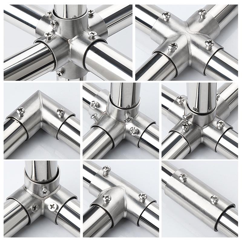 Pipe Fitting Connector, Fit 1 Inch(25mm) OD Pipe Stainless Steel Structural Pipe Connector Chain Link Fence Clamp
