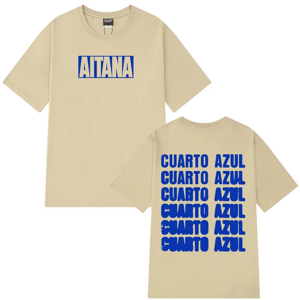 Singer Aitana Cuarto Azul World Tour 2026 Merch Tshirt Unisex Women Comfort T Shirts Summer Pure Cotton Aesthetic Trend Tshirts