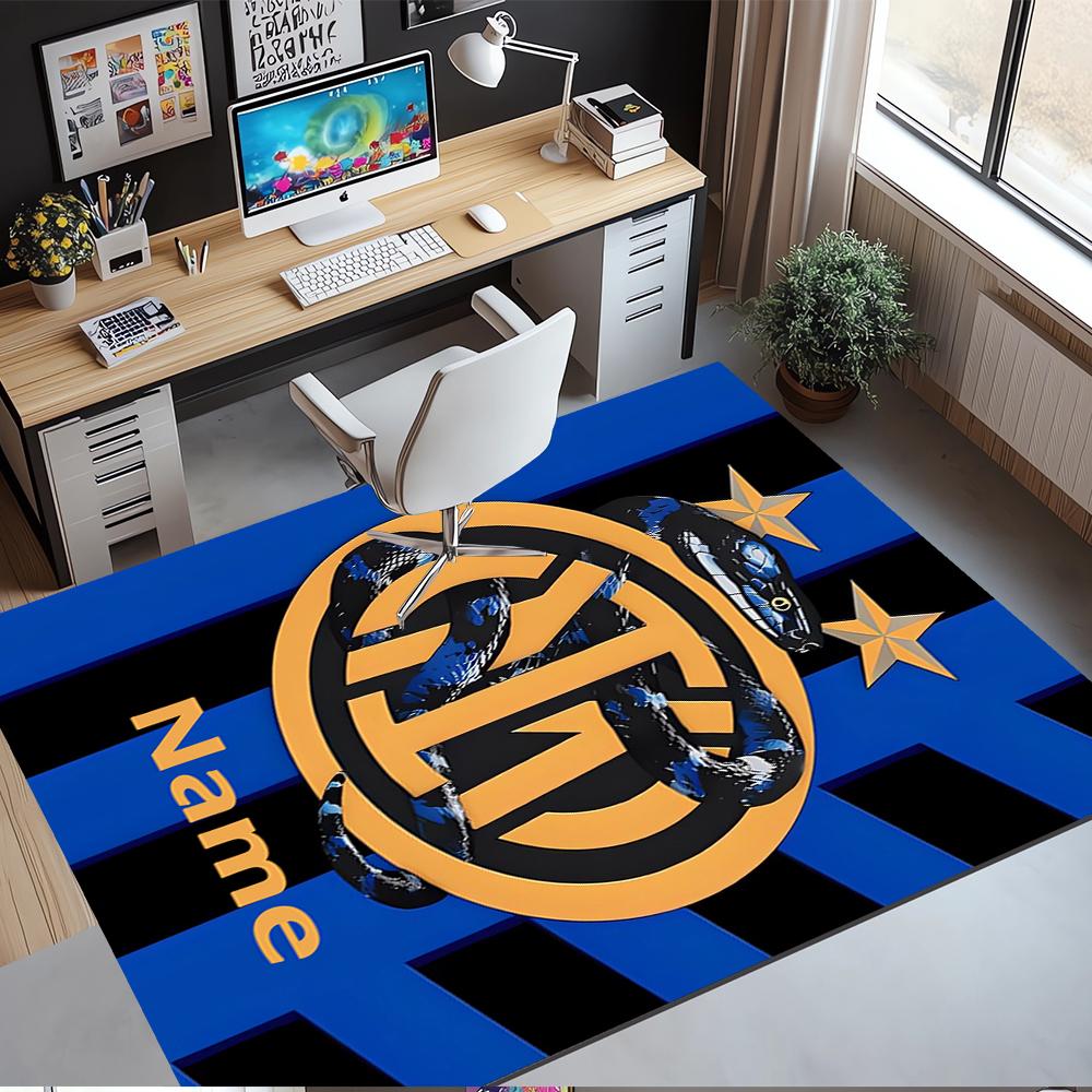 Custom Name Inter Milan Printed Carpet,Rug for Office Chair Living Room Bedroom Kitchen Room Decor Gifts.