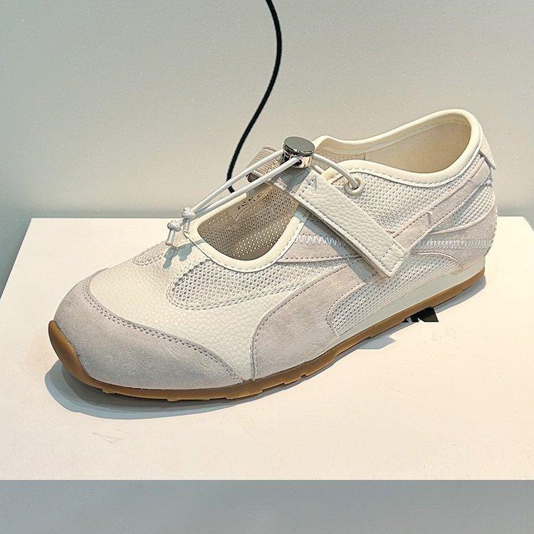 

Retro Red Mary Jane Single Shoes Women s 2025 Summer New Versatile Breathable Flat Ballet Design Sense Casual Shoes 40