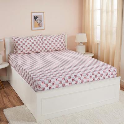 King Boyutu Düz Çarşaf ve 2 Yastık Kılıfı | 180 TC | %100 Pamuk | Çamaşır Makinesinde Yıkanabilir | 90 x 108 İnç | Çiçek Desenli