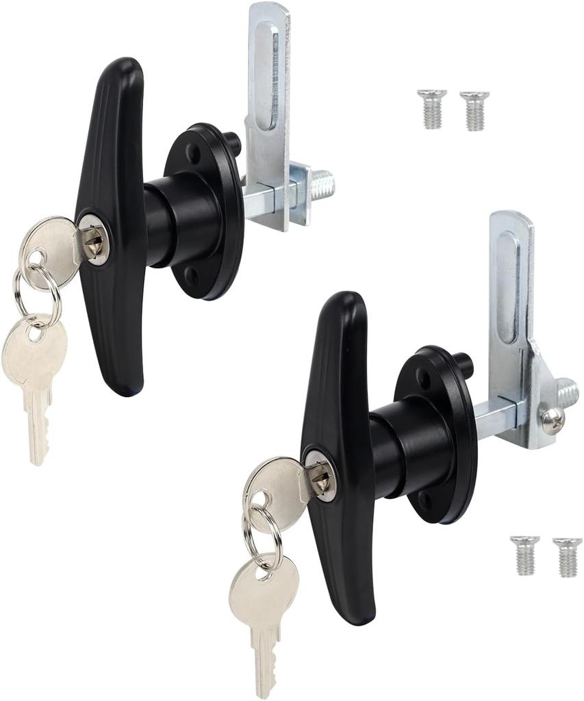 Kit de verrouillage de bâche de camion à poignée en T assorti Verrou de bâche de camion à poignée en T Poignée en T avec clé noire Ensemble complet gauche+droite