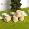 4 Stück Miniatur-Heuballenmodell, realistisches Mini-Heuhaufen-Ornament, winziger runder gefälschter Strohballen, DIY-Farm, Mikro-Landschaft, Puppenhaus-Dekoration, Zubehör