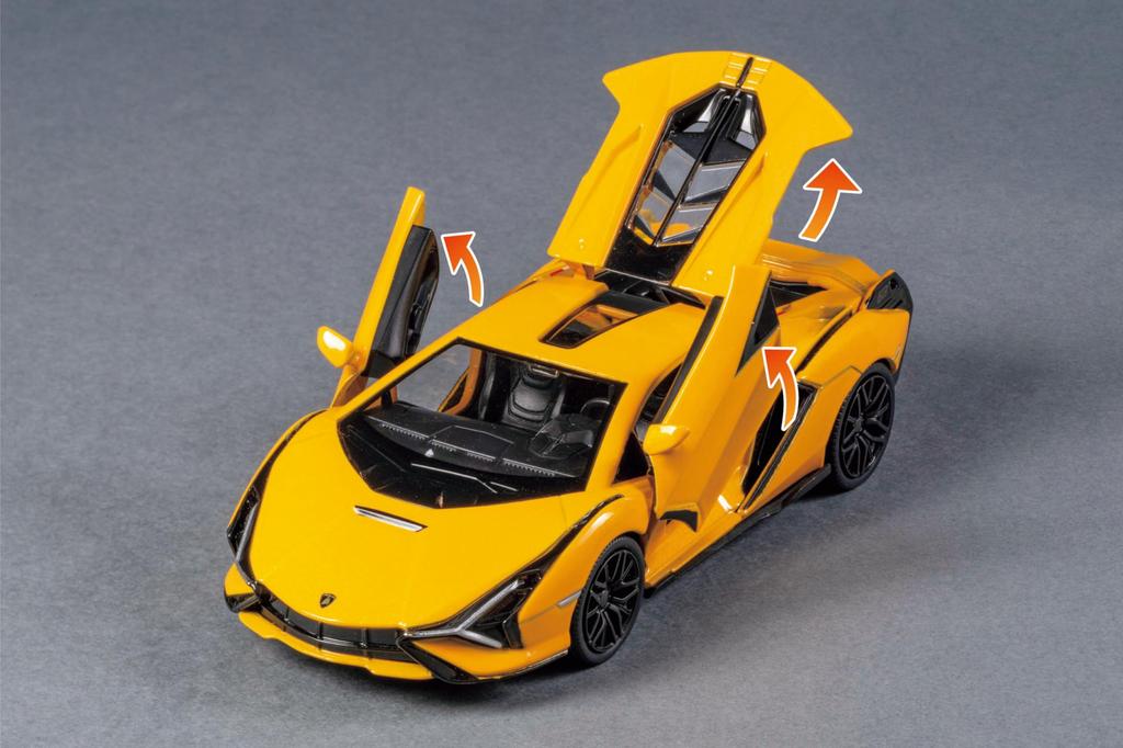Joezen Cast World Light & Sound Series Lamborghini Sián Diecast Model JDC6043-YL