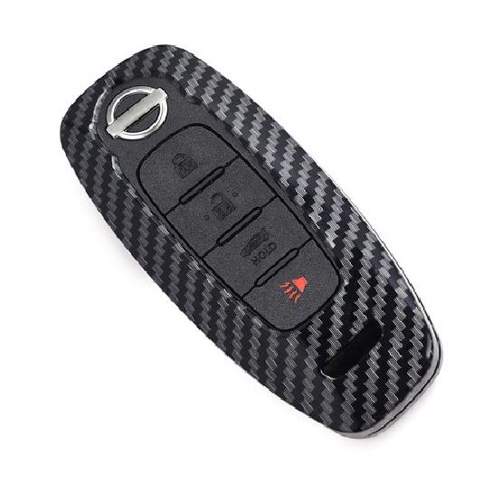 Carbon Pattern Key Fob Case For Nissan 22+ARIYA Rogue Kicks Pathfinder Smart Key