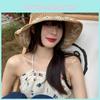 Large Brim Handmade Woven Straw Hat For Women Sun Protection Beach Hat Summer Outdoor Vacation