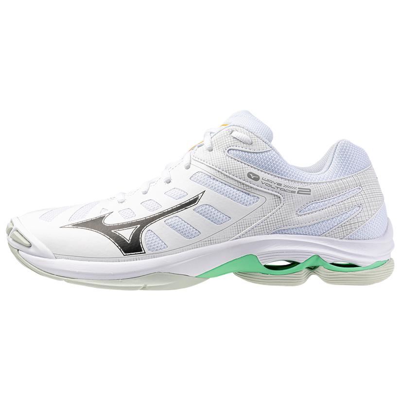 Mizuno Wave Voltage 2 White Black Frozen Emerald Unisex Sneakers V1GA246016