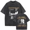Oversized T-skjorte med kort erme, syrevasket, med vintage grafisk trykk av Radiohead "OK Computer" og 1997 Live Tour