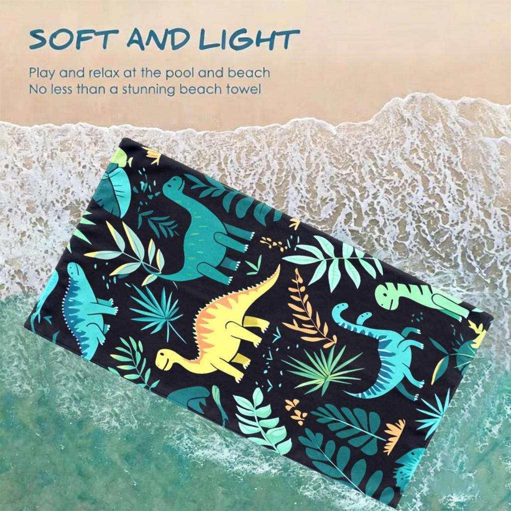 "Dinosaur Jungle" Oversized Beach Towel – Plush & Absorbent, Fun Prehistoric Design, Perfect for Yoga & Gift Use