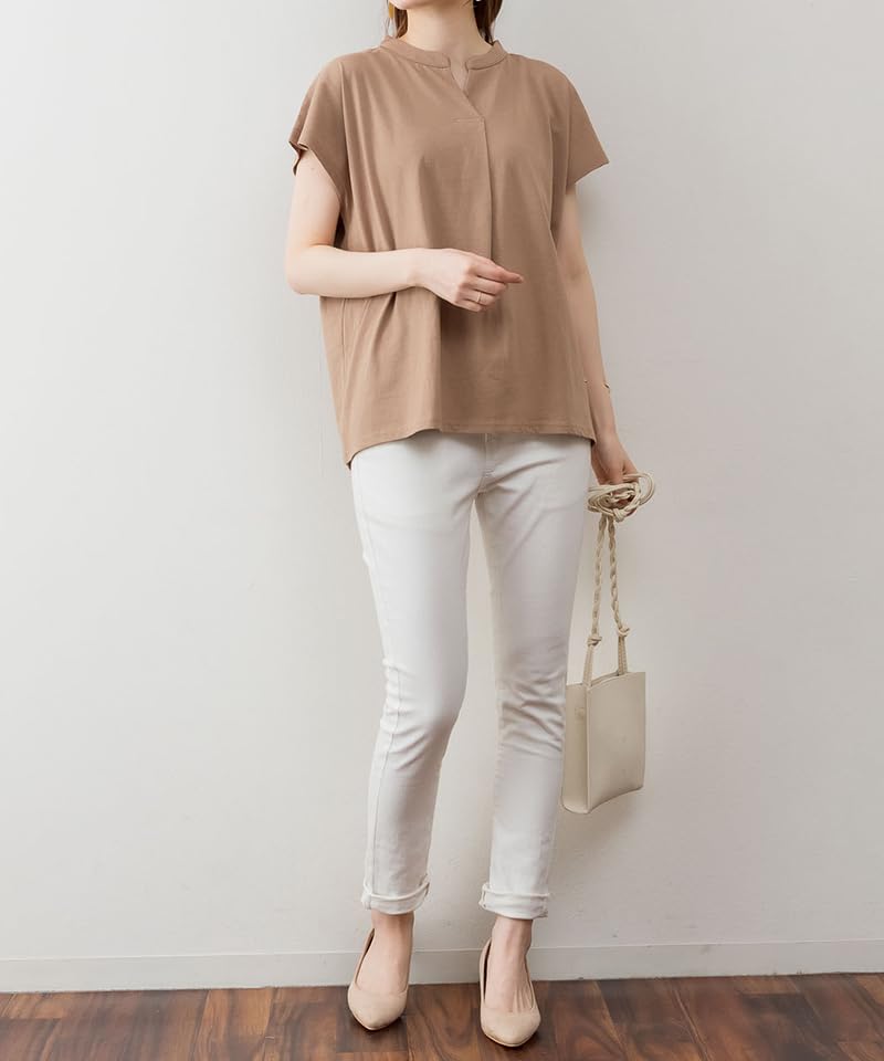 Skipper Cut and Sew Cocoa [atONE] ATK-0104 [AtOne] T-shirt Women's 4L-5L