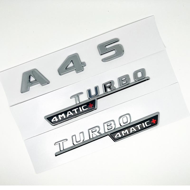 3D ABS Black A45S Logo Turbo 4MATIC Badge Car Rear Star Sticker Trunk AMG Emblem For Mercedes Benz A 45S AMG W177 Accessories