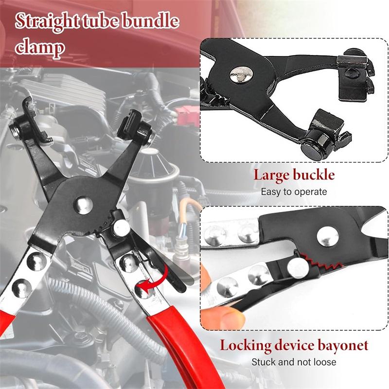 Automobile Hose Clip Plier Tools Snap Pliers Car Water Pipe Removal Tool for Fuel Coolant Hose Pipe Clips Flat Band Ring Type
