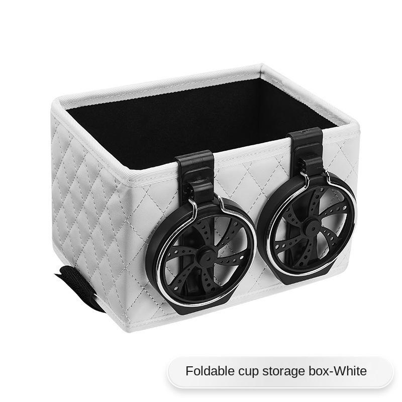 Multi Functional Leather Car Storage Box Armrest Organizer Car Interior Decoration Accessories Phone Tissue Cup Beverage Holder