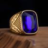 Men's High Quality Vintage Stainless Steel Gemstone Styles Ring Jewelry