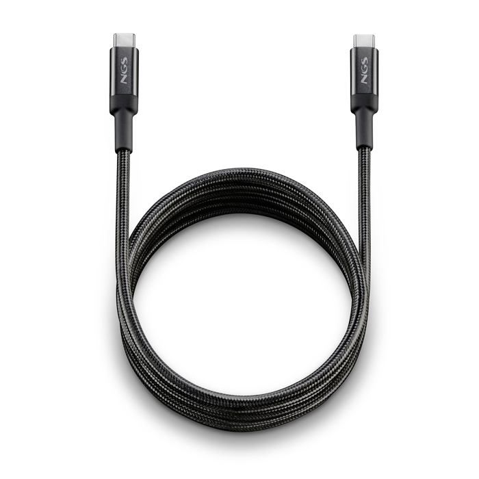 NGS KNOT 65W-3 : kabel USB C do Type-C o długości 3 m do szybkiego ładowania urządzeń do 65 W. Wysoka kompatybilność. Czarny.