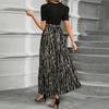 Women's Floral Print High Waist Fashionable And Elegant Dress