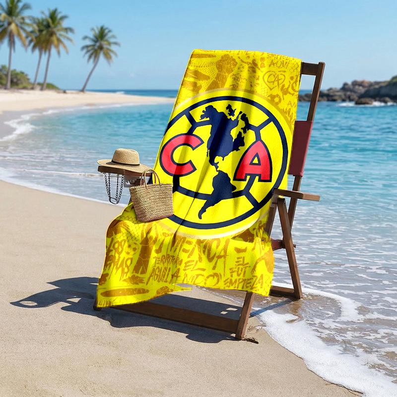 Club Amrica Fashion Beach Towel: Ideal for Summer Adventures Soft, Absorbent and Quick Drying Suitable for Swimming and Bathing