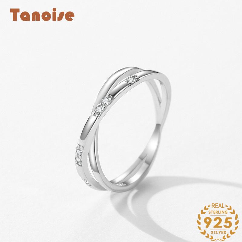 

Tancise Classic стерлингового серебра 925 пробы кольцо с цирконом женские ювелирные изделия свадебное обещание вечерние подарок