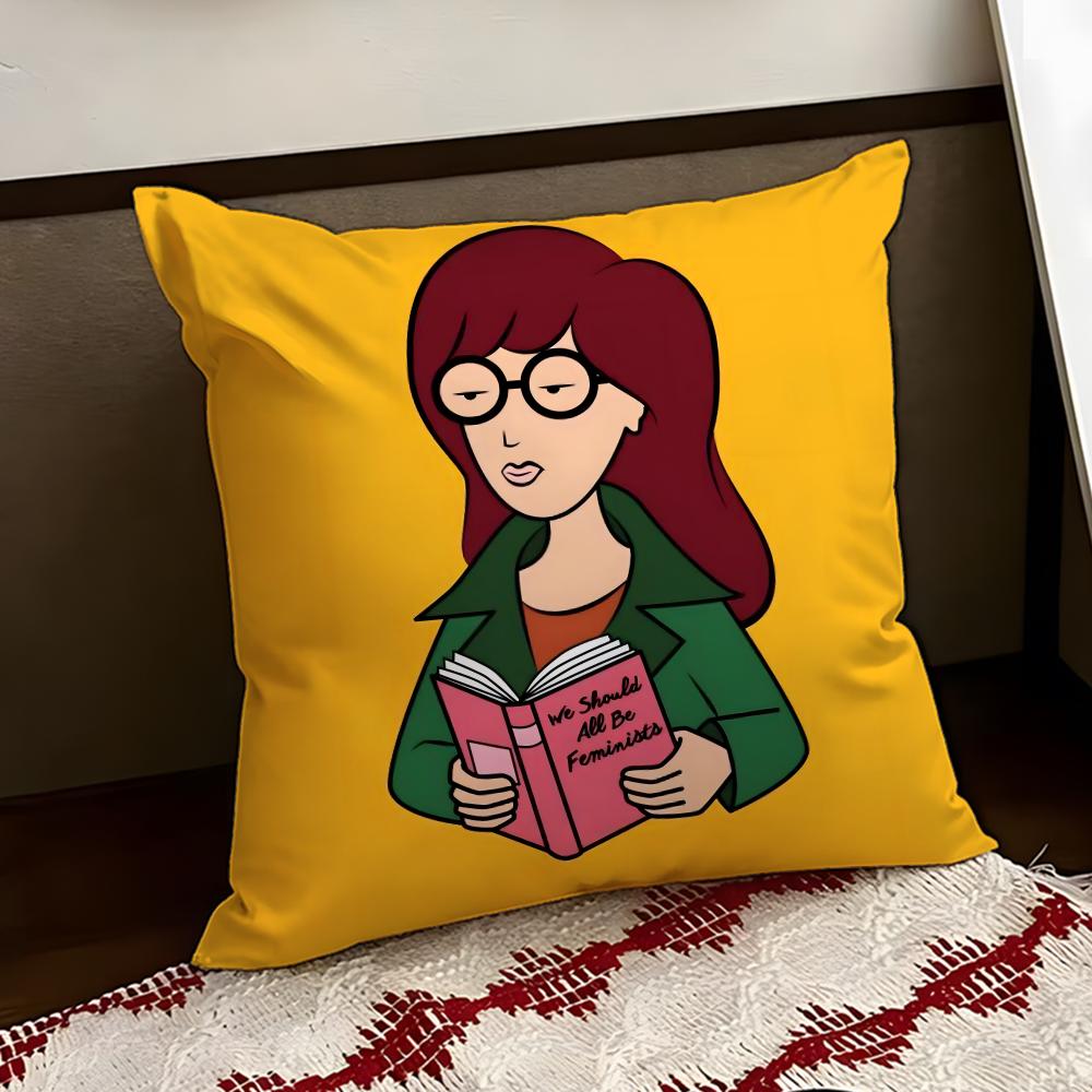 Cartoon DDaria Cushion Cover Reversible Soft Durable Pillow Cover Home Car MultiScene Use for Daily Comfort