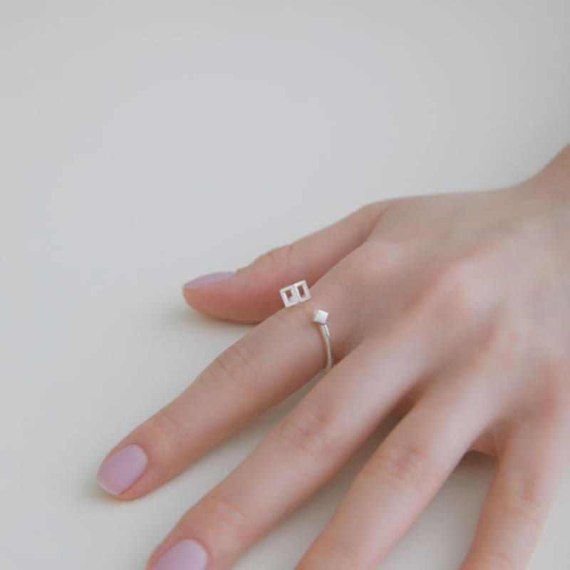 BONAFIDE JEWELRY Cube Open Ring