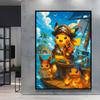 Japanese Anime Canvas Paintings  Pikachu Poster Cartoon Character Picture Bright and Clear Colors High Quality Home Decor
