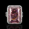 Copper Bottom Gold-plated Simulation Redeen Cut Square Diamond Ring Female Main Stone 15 * 20
