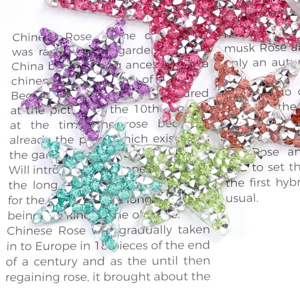 Colorful Star Rhinestone Stickers - 4cm DIY Mixed Hotfix for Shoes, Bags, Clothing