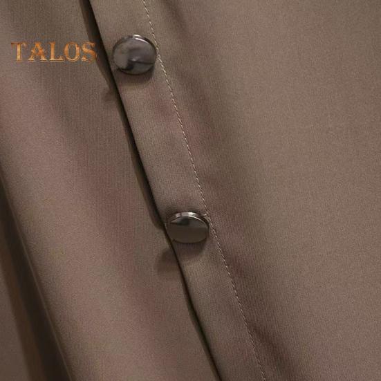 Midirock mit hoher Taille, Knöpfen, Dekor, unregelmäßiger A-Linien-Rock mit großem Saum, einfarbig, dünner Sommerrock