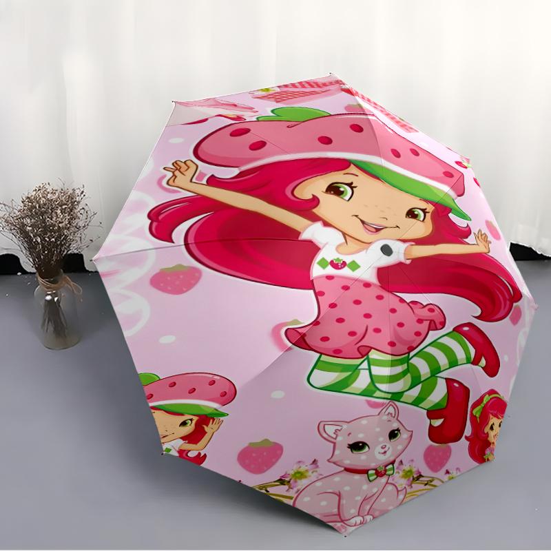 1pc Princess Strawberry Umbrella, Sun Protection, And UV Shielding. It Has Eight Sturdy Ribs for Outdoor Use And Perfect As a Holiday Gift