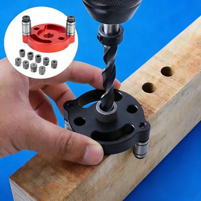 2-10mm Dowel Jig Kit Self Centering Drill Guide Locator With 8 Steel Bushing Woodworking Aluminum Alloy Hole Vertical Puncher
