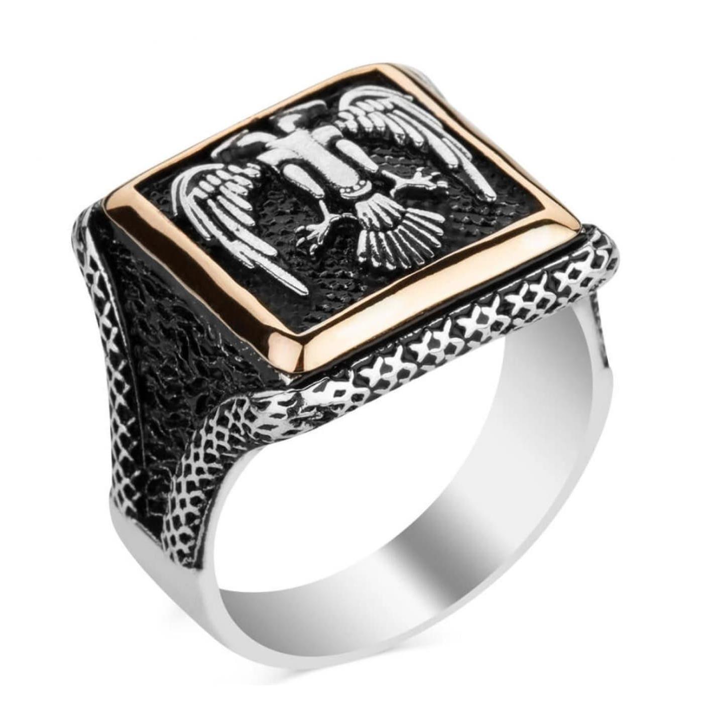 

Мужское серебряное кольцо Seljuk Eagle Square Design
