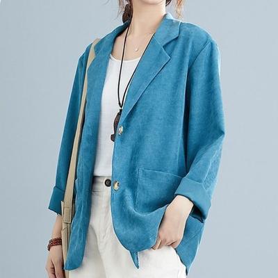 Women's Loose Oversized Lightweight Casual Long Sleeve Short Blazer Jacket
