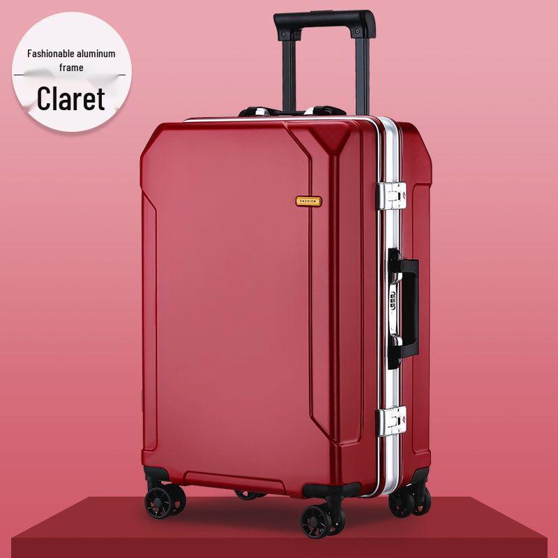 Kangaroo Leather Travel Suitcase - Durable, Large Capacity for Men, Women, and Students with Password Lock and Trolley Wheels.