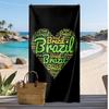 Brazil National Football Team Printed Beach Towel Quick Dry Soft TowelPortable Large Rectangular Beach Blanket for Travel Swimming Pool