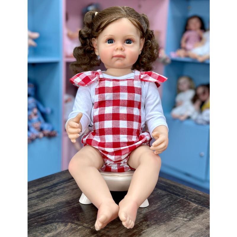 

55 см моющаяся реалистичная мягкая ручная роспись имитация куклы реборн дети сопровождают игровую куклу Girl