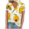 vintage women bee print t shirt short sleeve v neck tops comfortable t-shirts