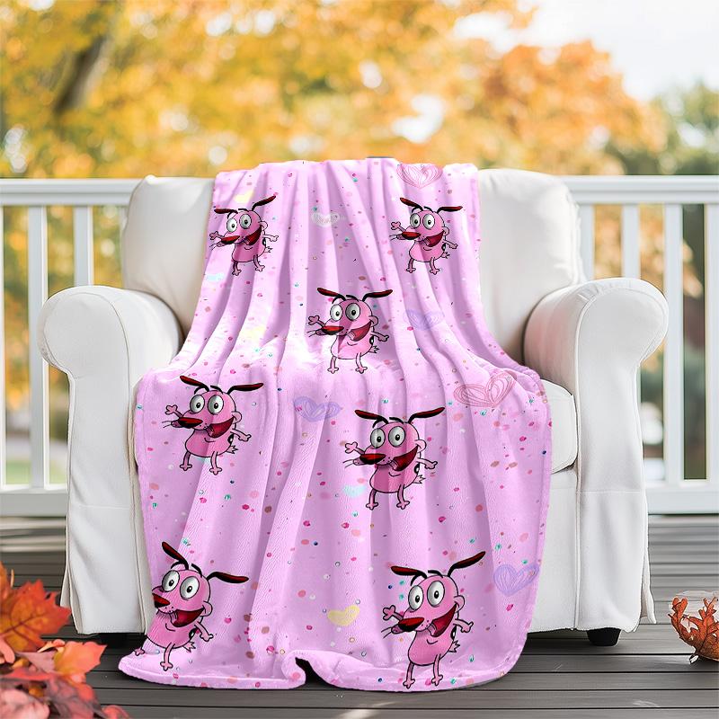 Courage the Cowardly Dog Printed Throw Blanket—lightweight,soft,warm;versatile Blanket for All Seasons—perfect As &air-conditioning Throw,nap Blanket