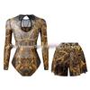 Vierteiliger Damen-Badeanzug mit langen Ärmeln, Netzstoff, Sonnenschutz und Hose