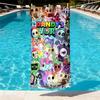 Dandy's World Print Beach Towel Design, Soft, Lightweight. for Home Bathroom, Spa, Pool, Yoga, Surfing, Camping, Gift for Family, Friend